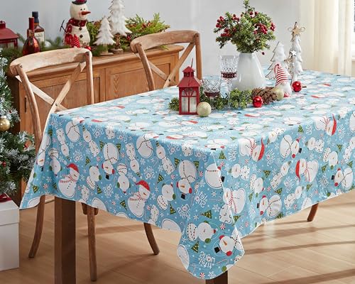 Newbridge Let It Snow Blue Christmas 60 x 120 Rectangle Vinyl