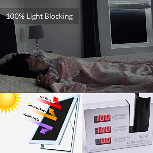 Total Blackout Window Film - 100% Light Blocking Static Cling, 17.7 x 78.7 inches