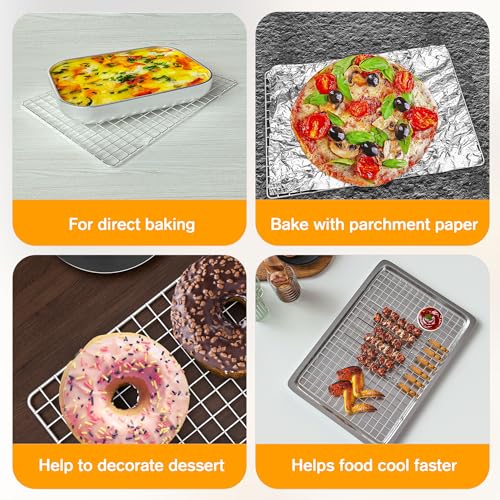 Stainless Steel Cooling Racks for Baking & Roasting, 10" x 15" (Set of 2)