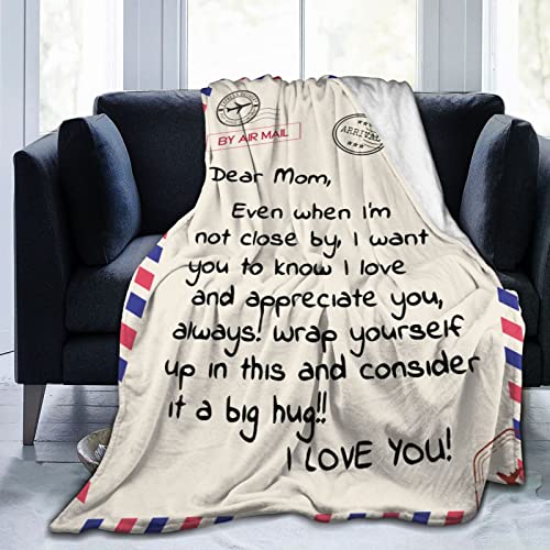 Menghao Mom Birthday Gift Blanket Dear Mom 80x60 Inches Personalized