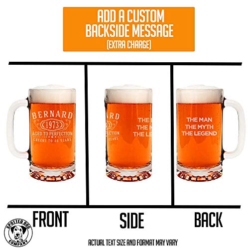 Personalized 16oz Clear Beer Mug - Custom Engraved Gift for Men & Dad