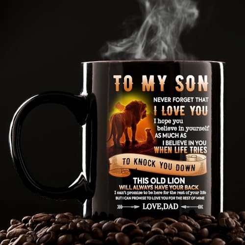To My Son Gift Coffee Mug - Fatbaby Birthday Dad to Son 11oz Black Tea Cup