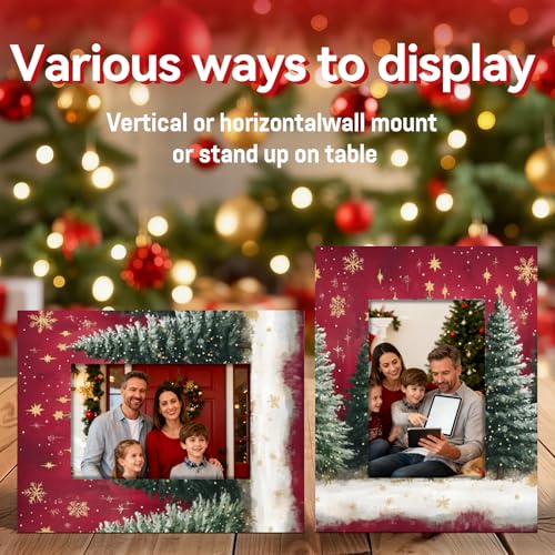 Cmizedevise Red 8x10 Christmas Tree Picture Frame – Wall & Tabletop Holiday Decor