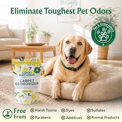 Natural Carpet Deodorizer & Pet Odor Eliminator Powder, Lemon Scent (31 oz)