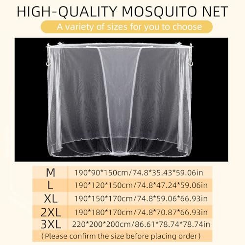 White Rectangular Bed Canopy Mosquito Net - 75 x 35.5 x 60 Inch Fine Mesh
