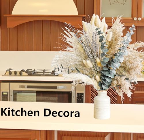 Dried Pampas Grass & Eucalyptus Bouquet for Boho Home & Wedding Decor