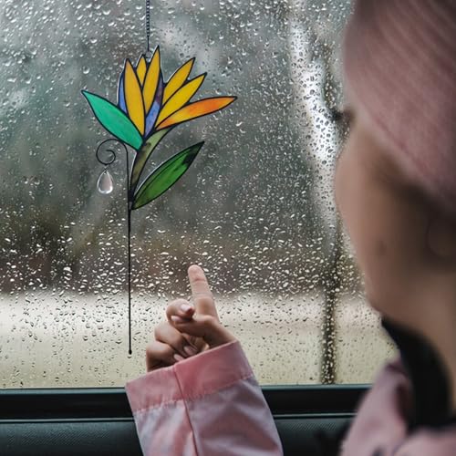 Stained Glass Bird of Paradise Sun Catcher - Vibrant Home Decor