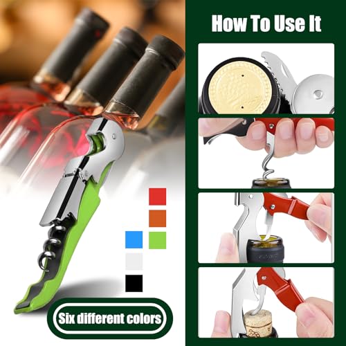 36 Pack Stainless Steel Wine Bottle Openers with Foil Cutters - Multi-Color Barware Tool Set