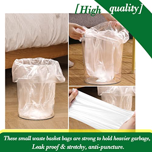 2 Gallon Small Clear Trash Bags - 120 Count Strong Bathroom Liners