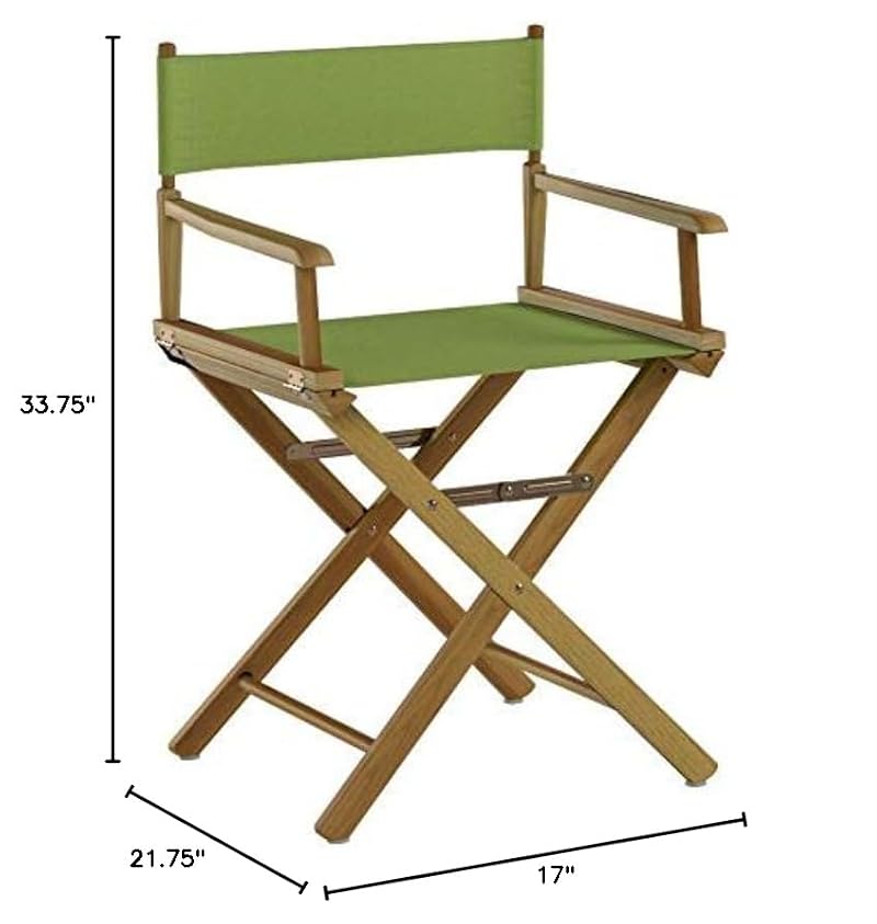 Classic 18-Inch Foldable Director Chair with Natural Wood and Lime Canvas