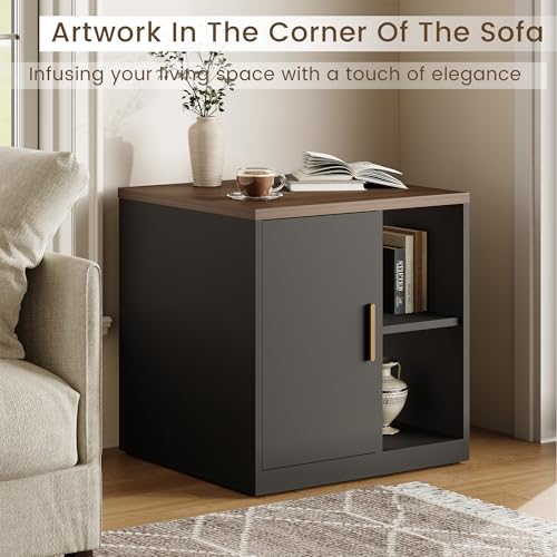 23-Inch Printer Stand with Storage Cabinet and Adjustable Shelves