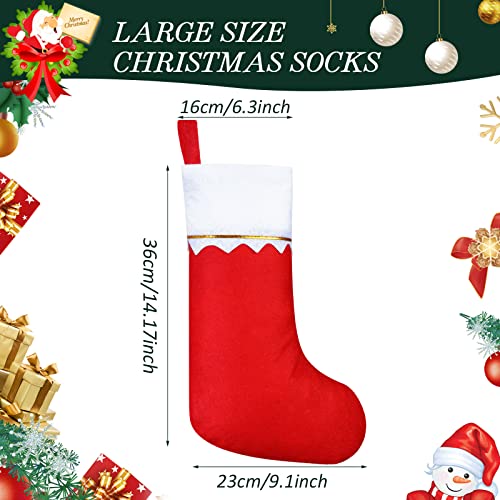 36 Pcs Felt Christmas Stockings Bulk, 15-Inch Rustic Holiday Party Favors