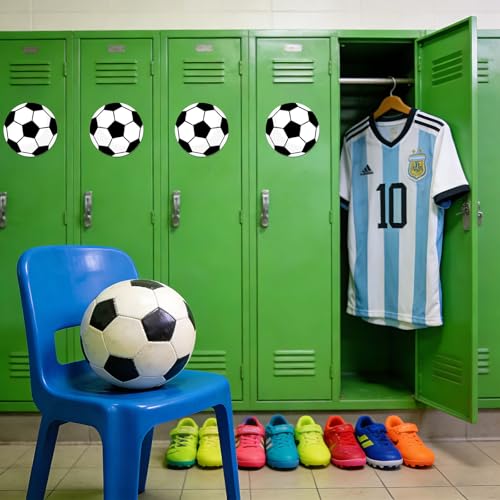 18 Pcs Soccer Ball Paper Cutouts, 7-Inch Double-Sided Sports Party Decor