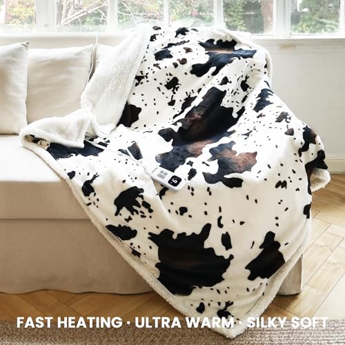 Heated Blanket Throw - Fast Heating Electric Blanket, 10 Settings