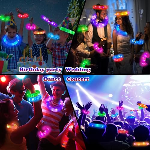 Kannove Light Up Pop Tubes LED Glow Sticks Fidget Toys for Kids