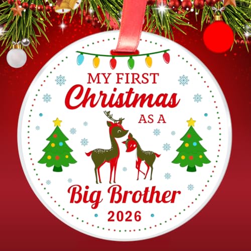 Elegant Chef My First Christmas as a Big Brother 2026 Keepsake Ornament