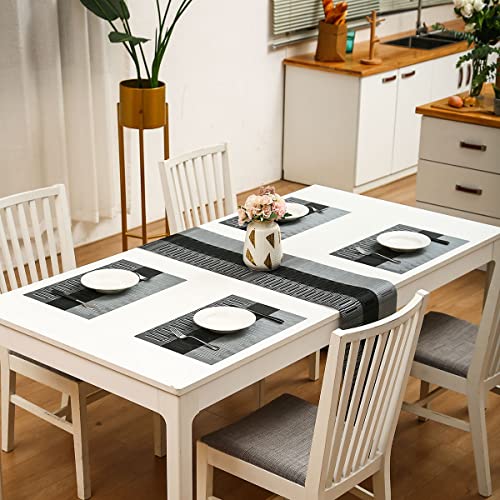 Woven Vinyl Placemats Set of 4 - Heat-Resistant Washable Table Mats