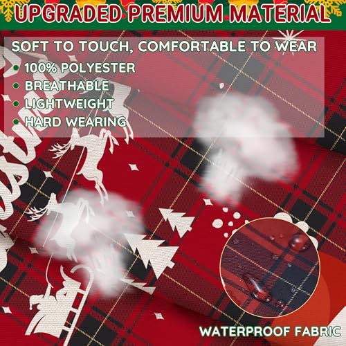FunChaos 4 Pack Christmas Chef Aprons for Women & Men Plaid Waterproof Kitchen Bibs