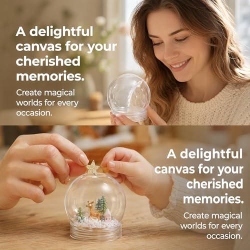 Clear Plastic DIY Snow Globes - 3-Inch Fillable Water Globes (20 Pack)