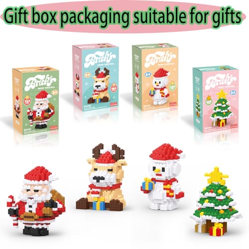 HGCYCF Large Santa Building Blocks Christmas Micro Blocks for Kids 6-12