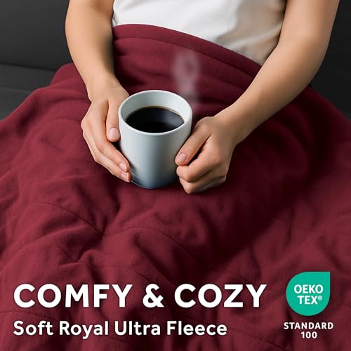Royal Ultra Fleece Heated Throw Blanket - 50" x 60" Cabernet Red