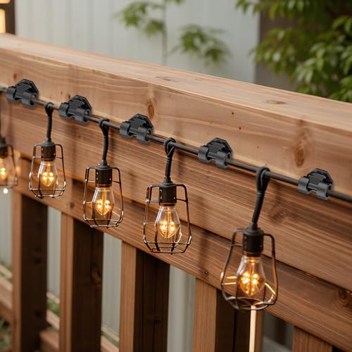 Outdoor String Light Clips - Weatherproof Screw-Mount Hangers, 50 Pack