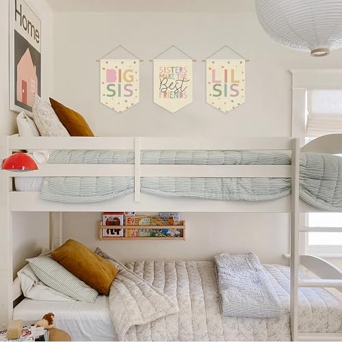 Sisters Make The Best Friends Linen Wall Banner for Girls Bedroom Decor