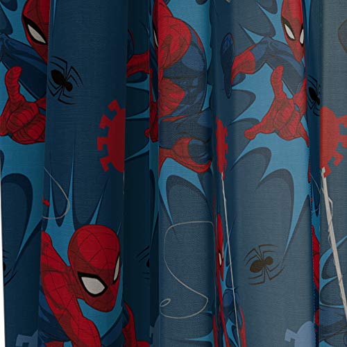 Kids Character Window Drapes 4-Piece Set with Tiebacks - 63 Inch, Blue