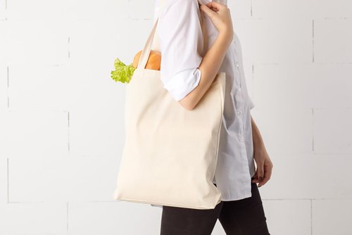Lenenz Tote Bags Bulk - 100% Cotton Reusable Shopping Bags - 6 & 12 Pack Grocery Bags Reusable Shopping Bags - Tote Bags for Women 15 x 16, Medium, Natural