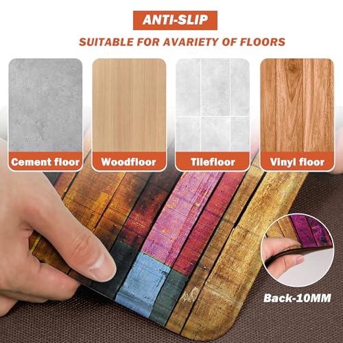 Anti-Fatigue Kitchen Mat Set, Cushioned Waterproof Floor Rugs - 2 Piece