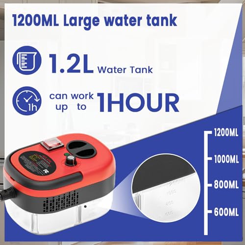 2500W Handheld Steam Cleaner with 14 Accessories, 6-Level Adjustable Pressure
