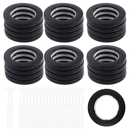 20 Pack Silent Curtain Grommets, 42mm Inner Diameter Plastic Rings for Drapes
