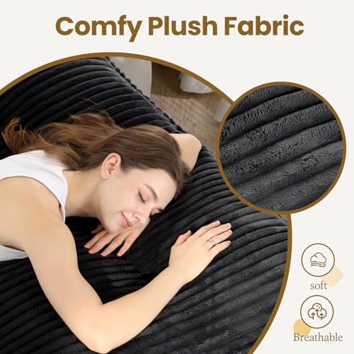 10-Inch Thick Full Size Futon Mattress, Foldable Faux Fur Floor Bed