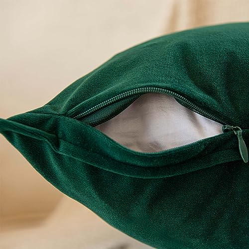 JUSPURBET 28x28 Dark Green Velvet Throw Pillow Covers Set of 2 – Soft & Cozy Home Decor