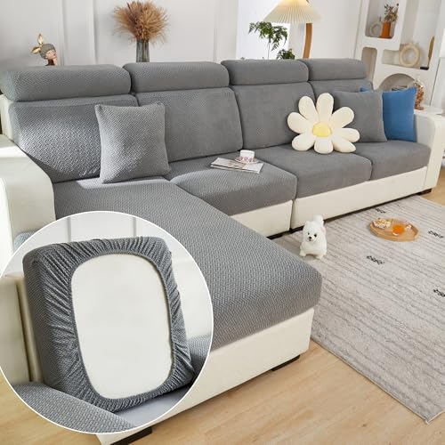 Universal Stretch Couch Cushion Cover - Washable Sofa Seat Slipcover, Gray