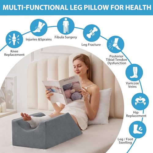 Leg Elevation Wedge Pillow for Surgery Recovery - Memory Foam