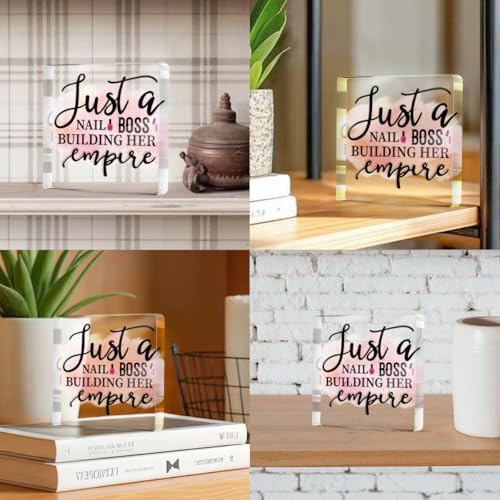 Boss 0604 Nail Tech Gifts for Women - Funny Lady Boss Acrylic Sign 4x4