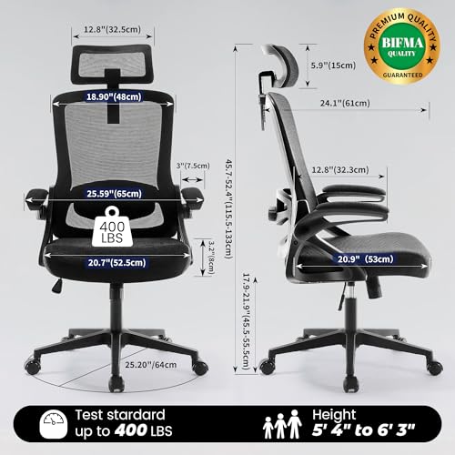 Ergonomic Mesh Office Chair with Adjustable Lumbar Support and Headrest