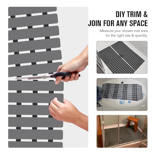 Non-Slip Bathtub Mat with Suction Cups and Drain Holes - 27.5 x 15.7 Inch