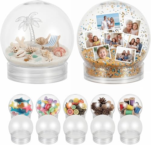 Clear Plastic DIY Snow Globes - 3-Inch Fillable Water Globes (20 Pack)