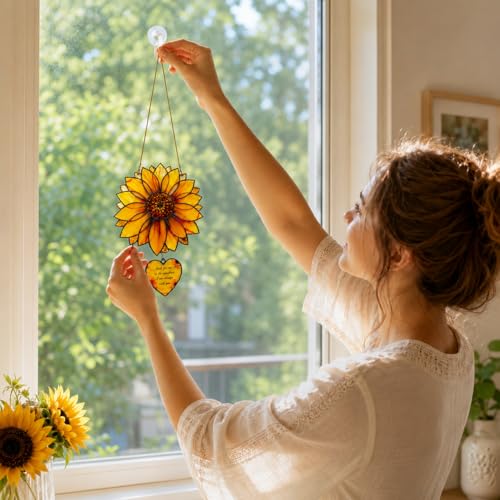 Sunflower Memorial Suncatcher Ornament - Sympathy Bereavement Keepsake