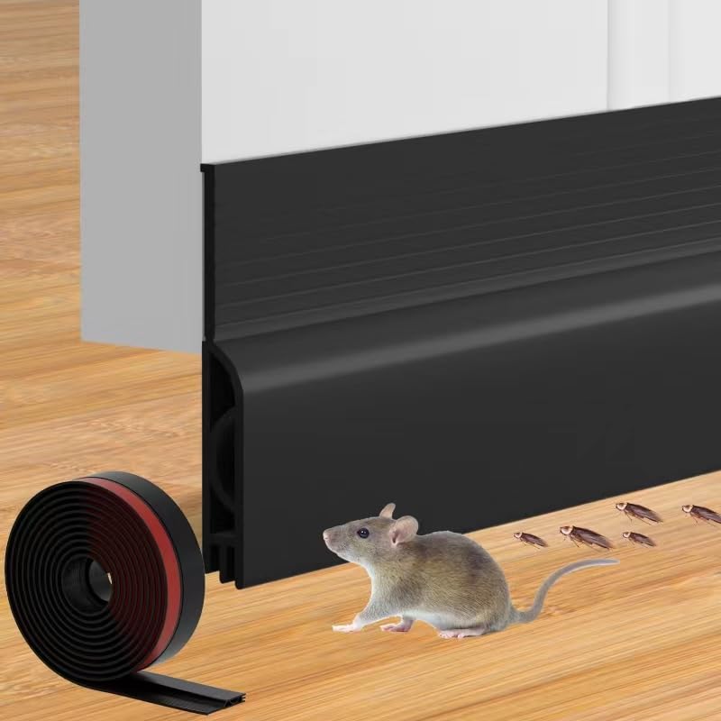 Silicone Door Draft Stopper - Adjustable Under Door Sweep Seal, 39 Inch