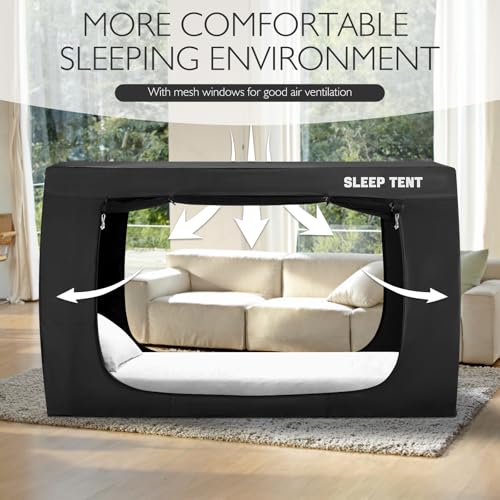 Indoor Privacy Twin Bed Tent Canopy - Blackout Sleep Space for Kids & Adults
