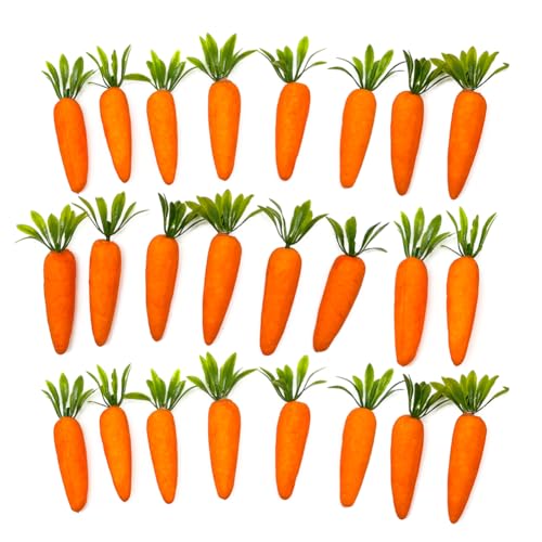 24pcs Artificial Mini Carrots, Realistic Fake Vegetables for DIY Crafts