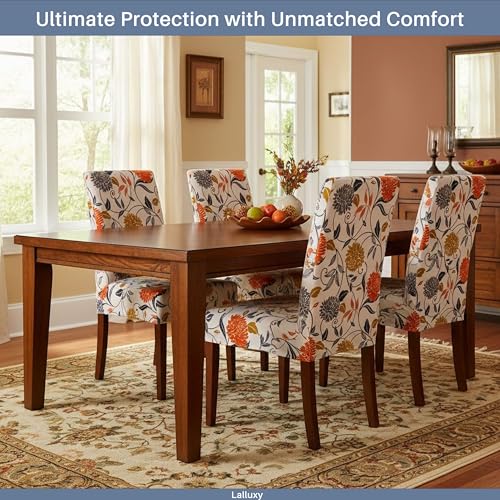 Stretchy Washable Dining Chair Covers Set of 4 - Non-Slip, Soft & Durable