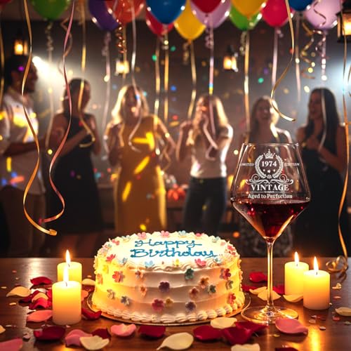 52nd Birthday Wine Glass - 16oz Crystal Stemware Gift for Women