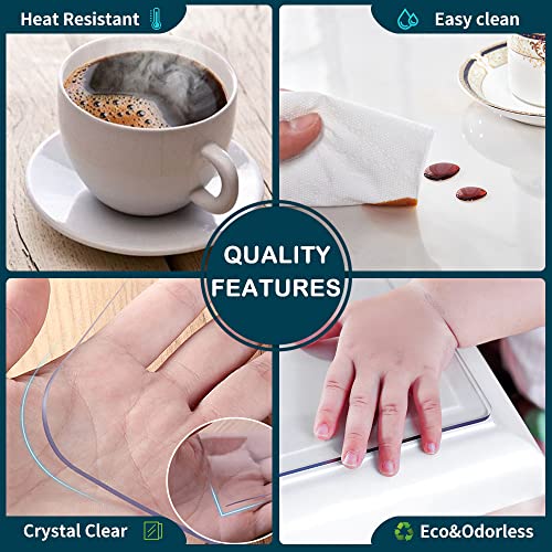 14x24 Inch Clear Desk Blotter Mat, 1.5mm Thick PVC Table Protector Pad