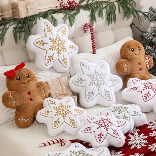 YRXRUS 16x12 Inch Christmas Gingerbread Pillow - Cute Holiday Throw Cushion