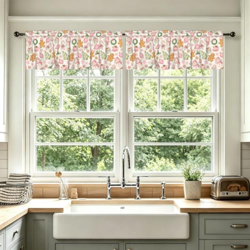54x18 in Xmas Gingerbread Valances, 2 Pack - Wualmondor Kitchen Decor
