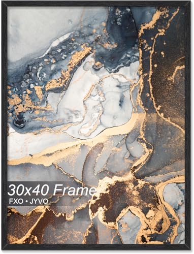 30x40 Inch Black Engineered Wood Picture Frame for Wall Hanging